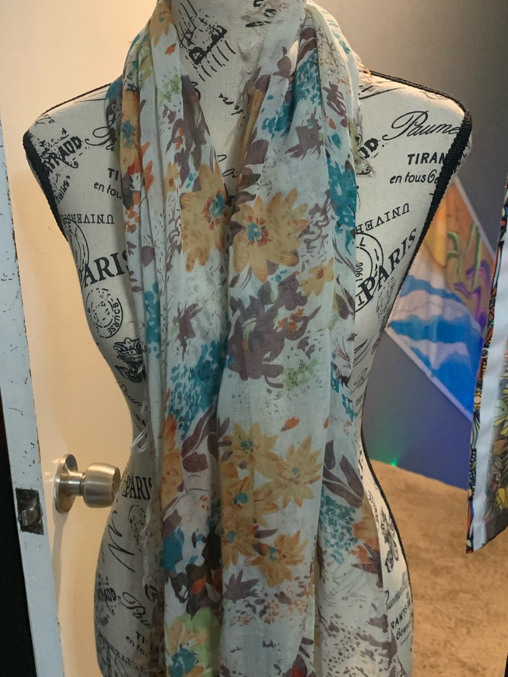 Light floral scarves-set of 2-great for a summer/fall